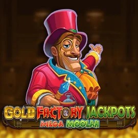 Gold Factory Jackpots Mega Moolah casino game by Aurum Signature Studios – featured logo at Royal Bet Casino